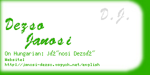 dezso janosi business card